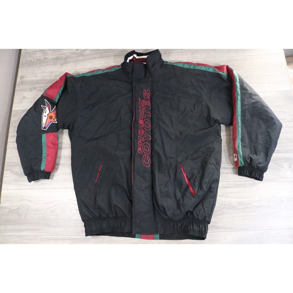 Vintage Starter Nhl Arizona Coyotes Padded Jacket Hockey Black Men Medium